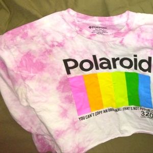 Pink tyedyed cropped t-shirt